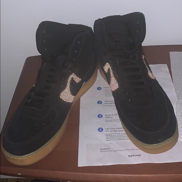 air force 1 high black gum bottom